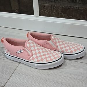 Vans Pink Checkered Slip-On Sneakers
